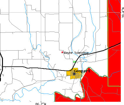 Wayne township, IN map