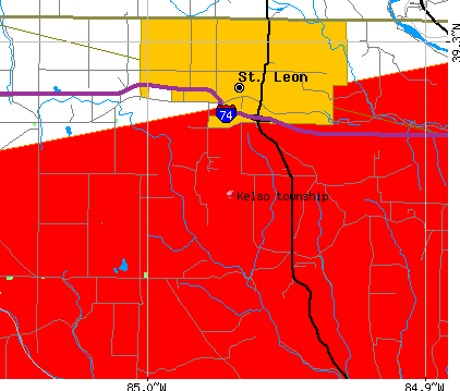 Kelso township, IN map