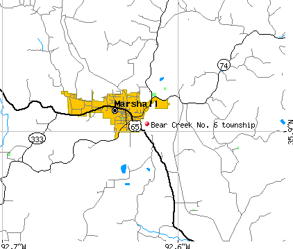 Bear Creek No. 6 township, AR map