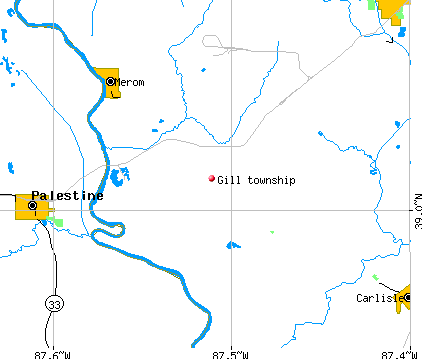 Gill township, IN map