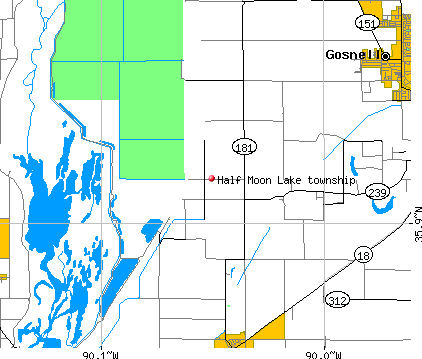 Half Moon Lake township, AR map