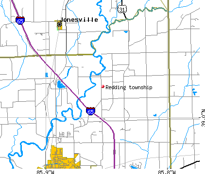 Redding township, IN map