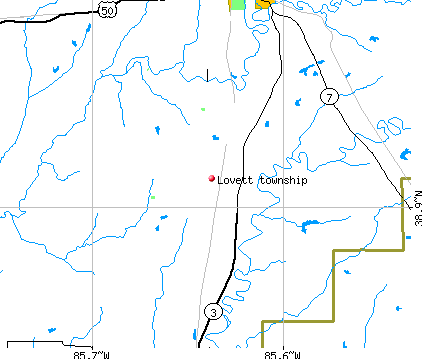 Lovett township, IN map