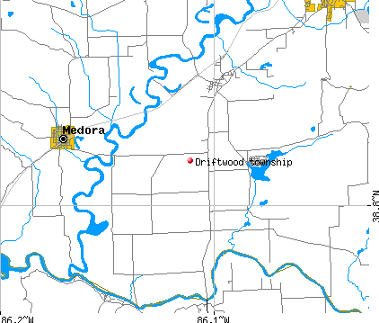 Driftwood township, IN map