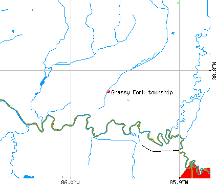 Grassy Fork township, IN map