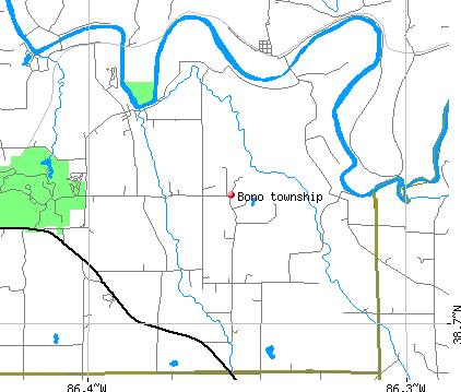 Bono township, IN map