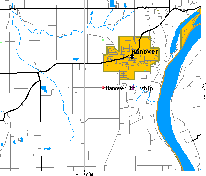 Hanover township, IN map