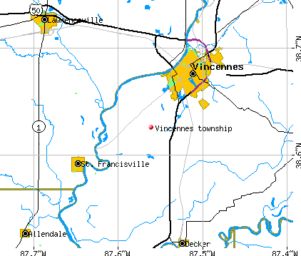 Vincennes township, IN map