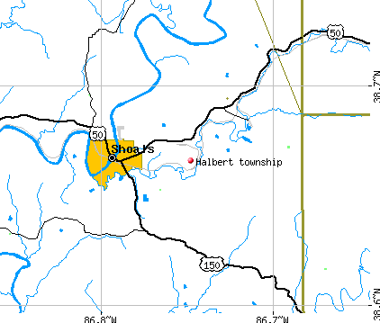 Halbert township, IN map