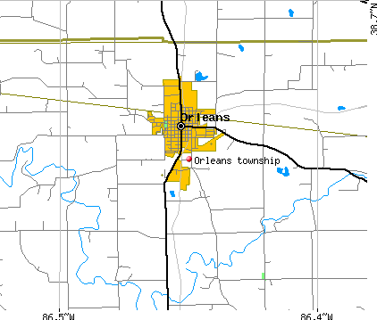 Orleans township, IN map