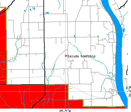 Saluda township, IN map