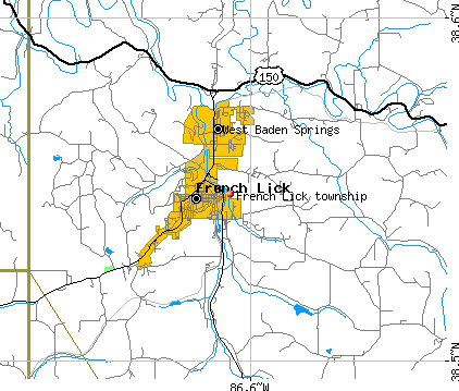 French Lick township, IN map