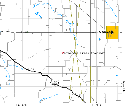 Stampers Creek township, IN map