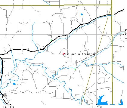 Columbia township, IN map