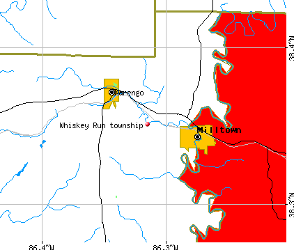 Whiskey Run township, IN map