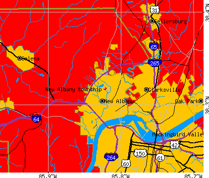 New Albany township, IN map
