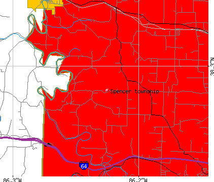 Spencer township, IN map