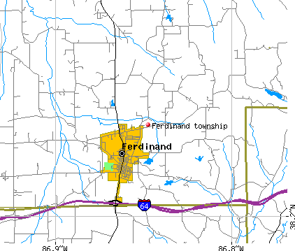 Ferdinand township, IN map