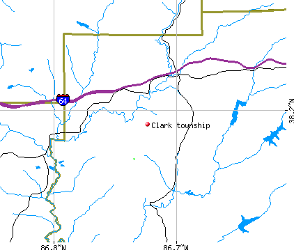 Clark township, IN map