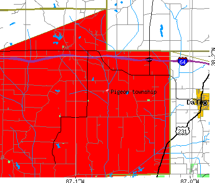 Pigeon township, IN map