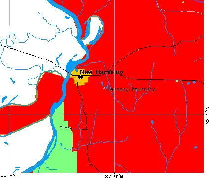 Harmony township, IN map