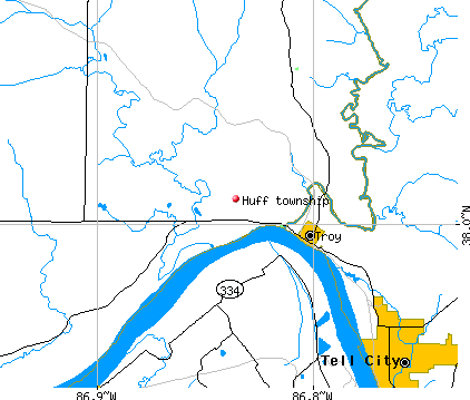 Huff township, IN map