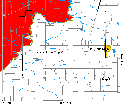 Grass township, IN map