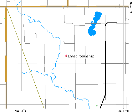 Emmet township, IA map