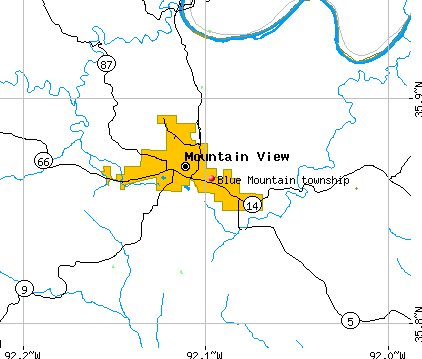 Blue Mountain township, AR map