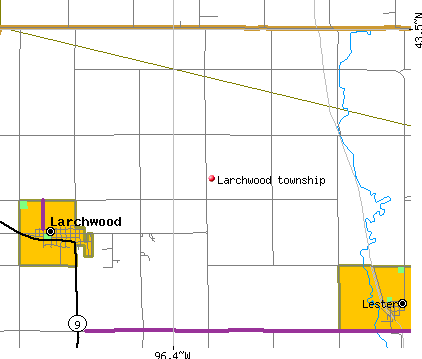Larchwood township, IA map