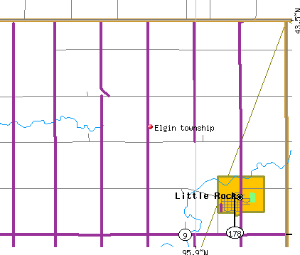 Elgin township, IA map