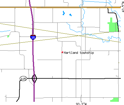 Hartland township, IA map