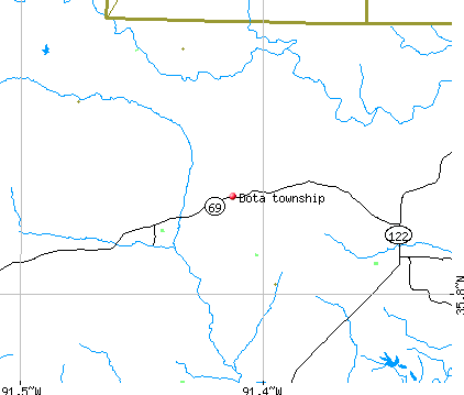 Dota township, AR map