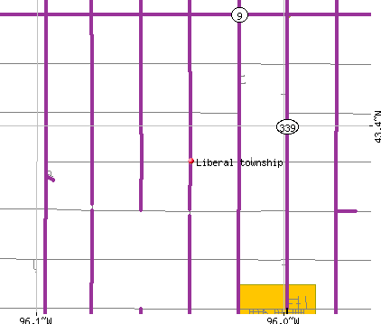 Liberal township, IA map