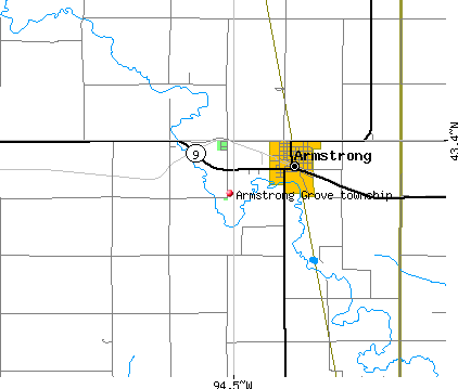 Armstrong Grove township, IA map