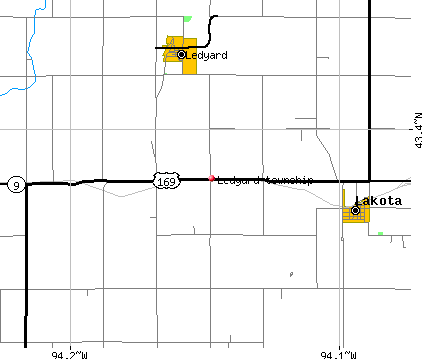 Ledyard township, IA map