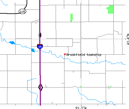 Brookfield township, IA map