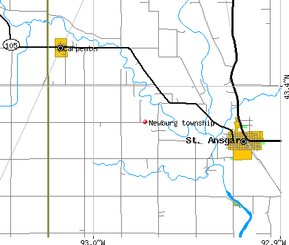 Newburg township, IA map
