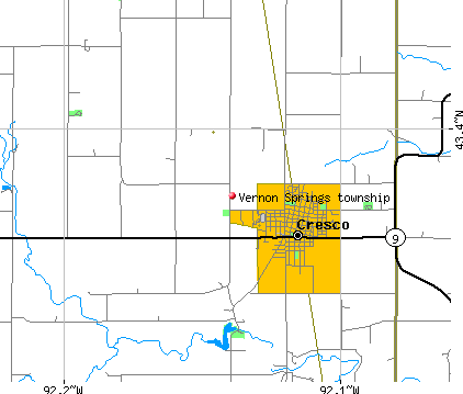 Vernon Springs township, IA map