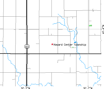 Howard Center township, IA map