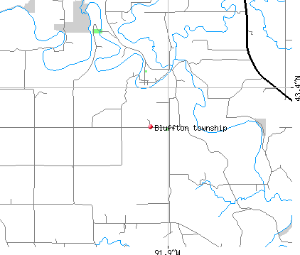 Bluffton township, IA map
