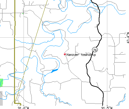 Hanover township, IA map