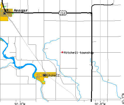 Mitchell township, IA map