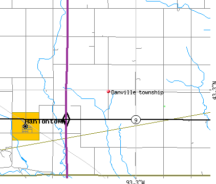 Danville township, IA map
