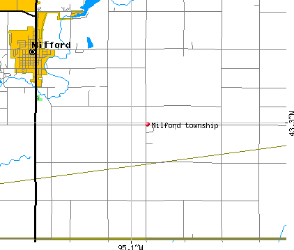 Milford township, IA map