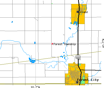 Forest township, IA map