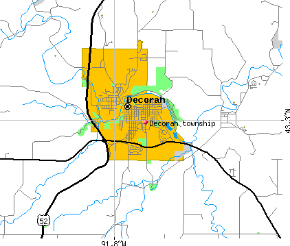Decorah township, IA map