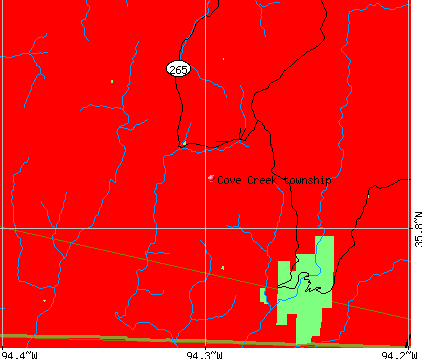 Cove Creek township, AR map