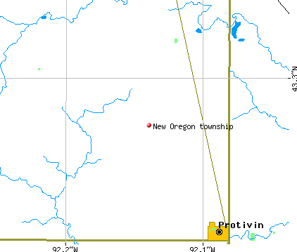 New Oregon township, IA map