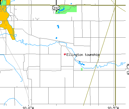 Ellington township, IA map